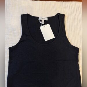 COS Linen/Cotton Black Tank Top
